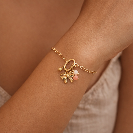 Bow charm beads chain bracelets