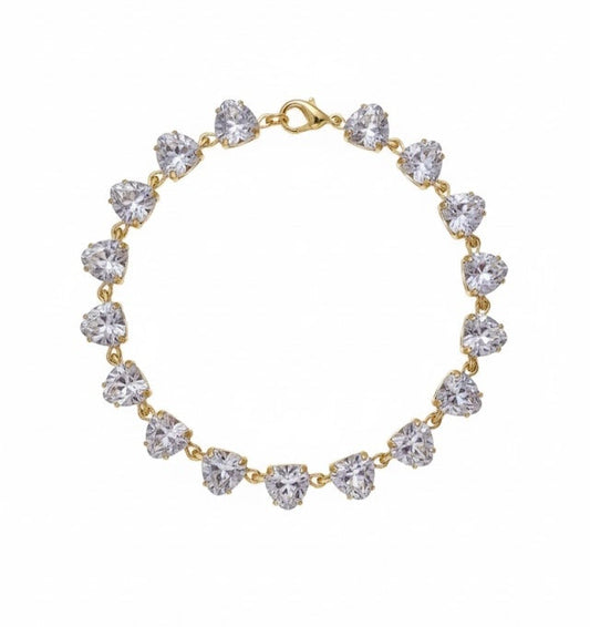 Stone Glass Heart Bracelet